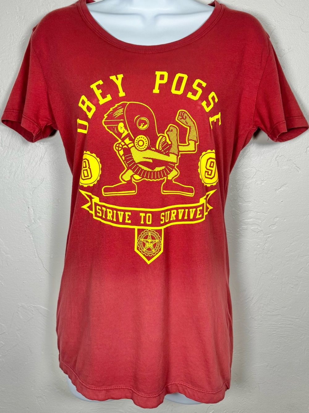 Obey 100% Cotton Rust Long Length Baby Graphic Tee Size Medium
